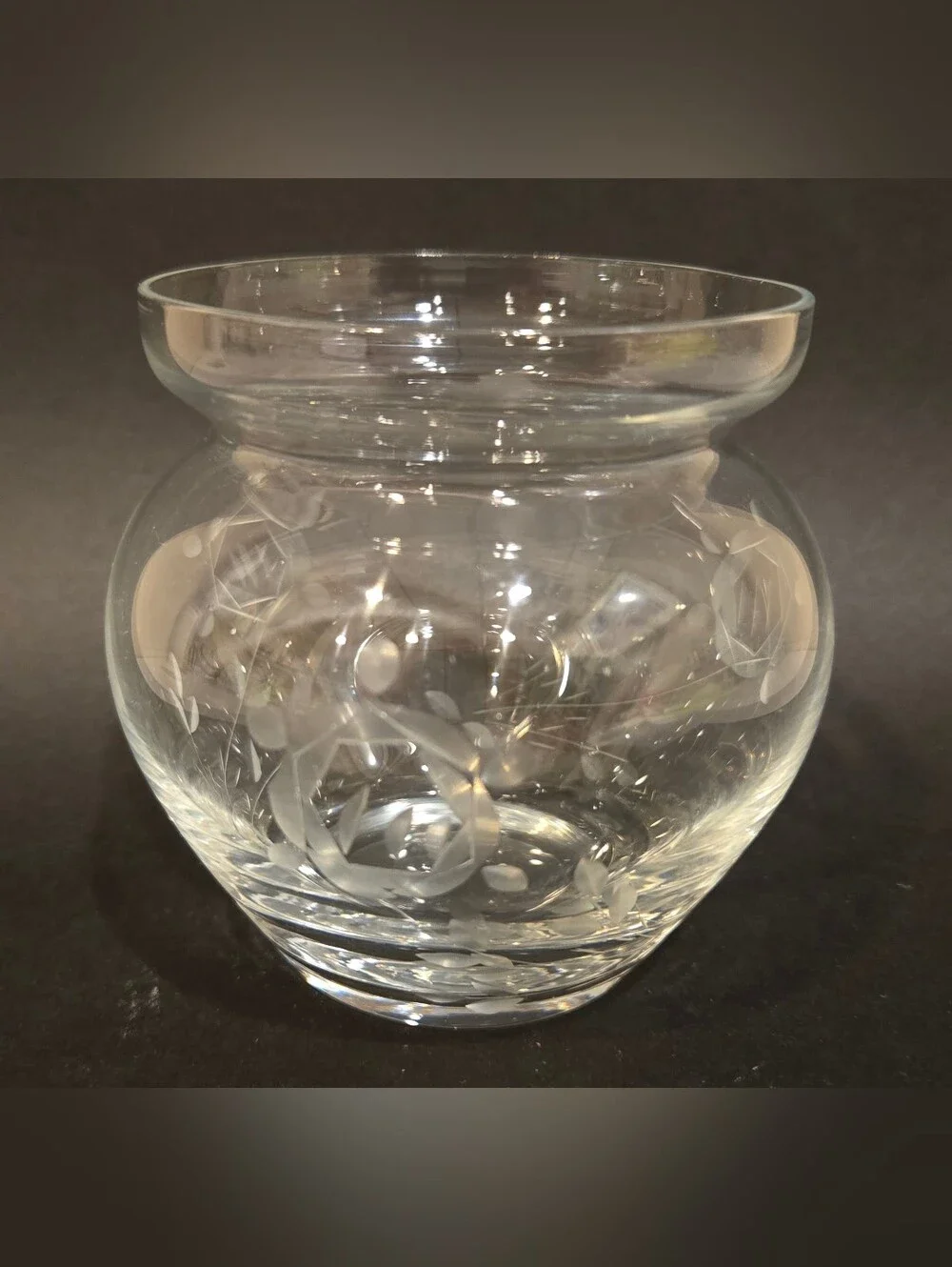 Vintage Princess House Heritage Small Crystal Etched Vase